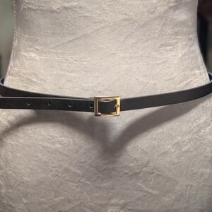 Classic Black Belt with Gold Buckle